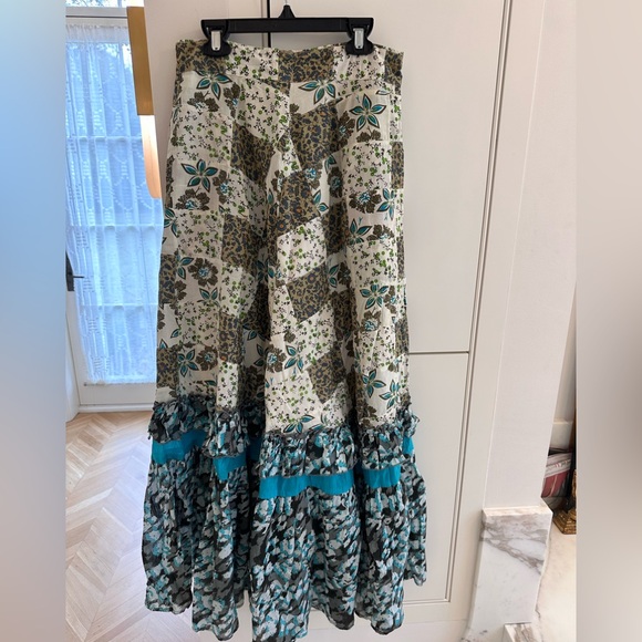 RAGA for Anthropologie patchwork maxi skirt medium - Picture 1 of 4